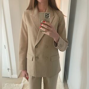 Wilfred Beige Double-Breasted Suit